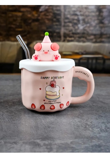 Repast Kapaklı Ve Pipetli Filan Kupa 380 Ml 313628733 Pembe