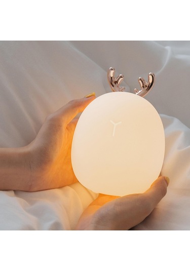 Homyl Güzel Hayvan Gece Lambası Renk Değiştirme Başucu Masa Geyik Çok Renkli