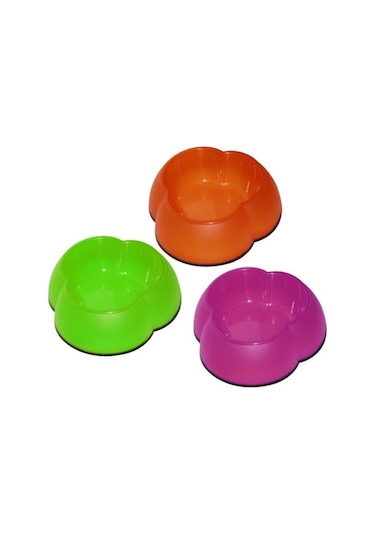 Pawise Çiçek Figürlü Plastik Kedi Mama Kabı 300 ML Çok Renkli