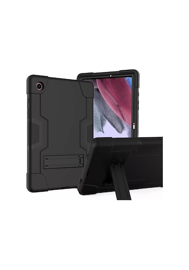 Suofeng Samsung Galaxy Tab A9 Plus Korumalı Kılıf: 3'ü 1 Arada Şok Emici, Çarpışma Dayanıklı Ve Açılır Standlı Siyah Silikon Kılıf