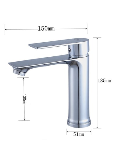Lüks Krom Sabit Aç Kapa Kısa Lavabo Bataryası Su Tasarruflu, Dayanıklı, Modern Tasarım Krom