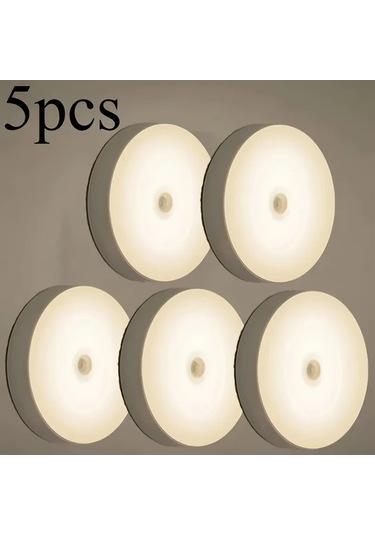 Honeybeeshop 4 Adet Beyaz Işık Enerji Tasarruflu Led Hareket Sensörlü Usb Şarj Edilebilir Taşınabilir Lamba