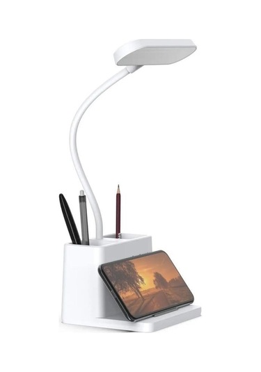 Buffer Kalemlikli Usbli Dokunmatik 3 Kademeli 360 Derece Özel Göz Korumalı Led Lityum Masa Lambası -m11 Beyaz