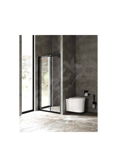 Blackline Siyah 1 Sabit 1 Çalışır Şeffaf Cam 5 Mm Temperli H: 1,90 Siyah