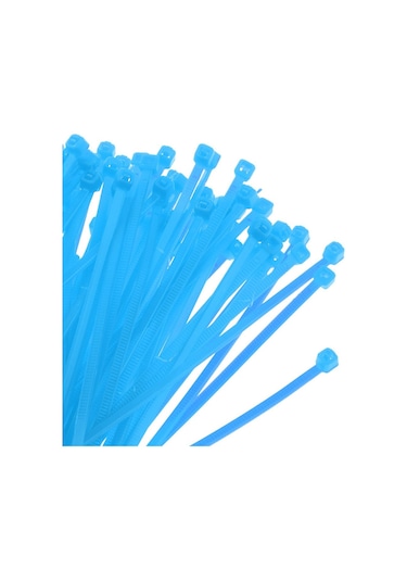 Homyl 100 Parça Naylon Kendinden Kilitlemeli Kablo Fermuar Mavi