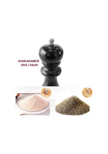 Karabiber Tuz Kahve Baharat Öğütücü Ahşap Manuel El Değirmeni Tuz