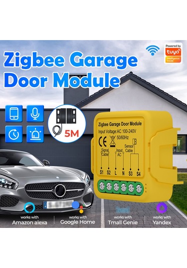 Teltree Tuya Zigbee Akıllı Garaj Kapısı Kontrol Cihazı, Google Home Ve Alexa Uyumlu, Zamanlayıcılı, Aile Paylaşımı Özellikli Tuya Zigbee