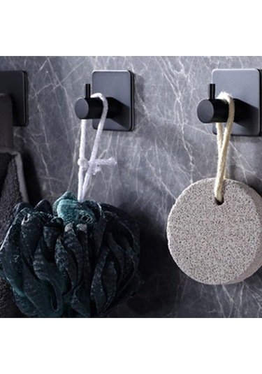 Zift Unique 4 Adet Paslanmaz Çelik Siyah Banyo Askısı / Bornoz Askısı / Havlu Askısı / Havluluk /paslanmaz Hooks Diğer