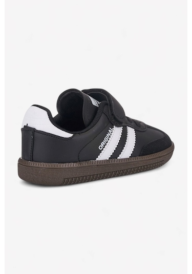 Günlük Unisex Çocuk Sneaker Bağcıklı Hafif Esnek Kaymaz Taban Ayakkabı 105 Siyah Beyaz