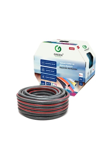 Greengarden 481220 Süper Flex Örgülü Bahçe Hortumu 1/2-20 Mt