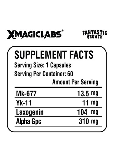 Xmagıclabs Fantastıc Growth Mk677 İbutamoren - Yk11 Myostatin - Laxogenin - Alpha Gpc 60 Caps Aromasız