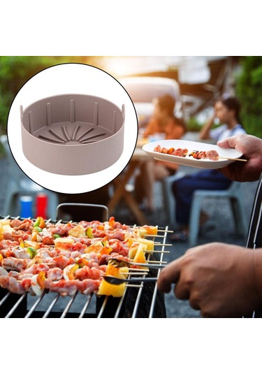 Suntek Magideal Yuvarlak Hava Fritöz Silikon Pot Gıda Kahve-16cm