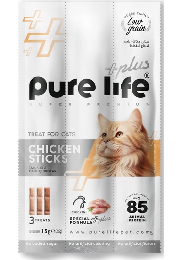 Purelife Plus Tavuk Etli Kedi Ödül Çubukları 15 G