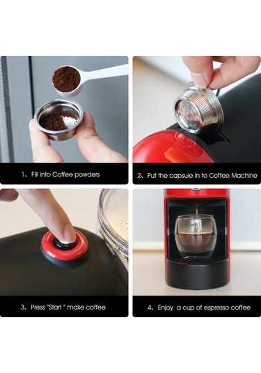 Dancemonkey Paslanmaz Çelik Kahve Kapsülü - Lavazza A Modo Mio Uyumlu Gümüş Gümüş