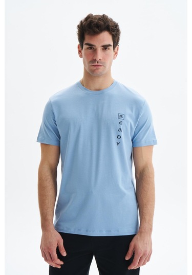 Arma Erkek Regular Fit Yazı Baskılı Süprem Bisiklet Yaka Tişört Y29344472402 Mavi