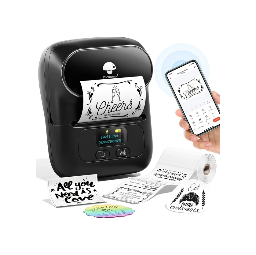 Gateesat Phomemo M110 Gri Kablosuz Portatif Termal Etiket Yazıcı Telefon Pc Uyumlu