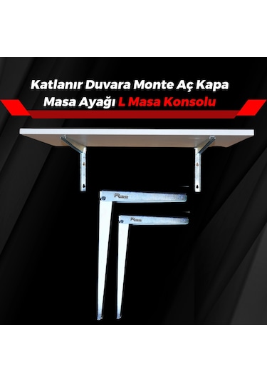 Katlanır Duvara Monte Aç Kapa Masa Ayağı L Masa Konsolu 40 Cm