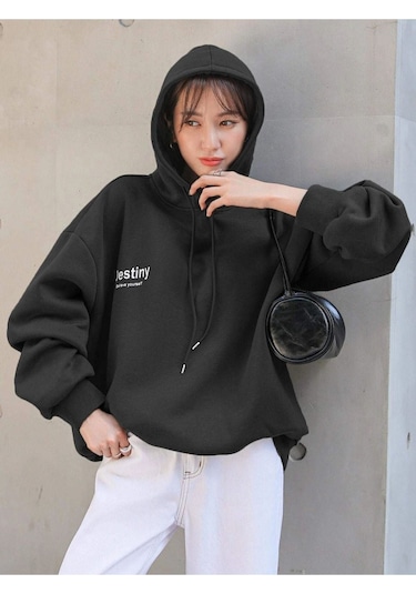 Altamira Unisex Destiny Baskılı Oversize Kapşonlu Sweatshirt 001