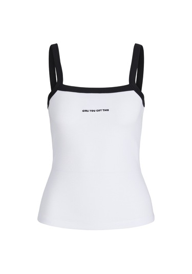 Streç Kalip Nakis Islemeli Kare Yaka Bluz - Fifi - 12276337 Bright White