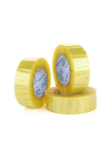 Sones 55mm Genişlik 25mm Kalınlık Paket Sızdırmazlık Paketleme Bandı Rulo Etiket Şeffaf Sarı