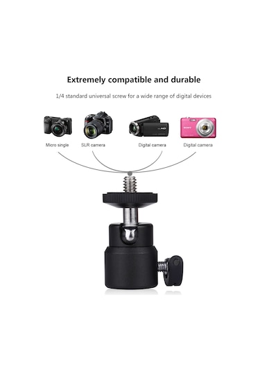 Puluz 1/4 İnç Kilitli Vidalı Metal Tripod Bilyalı Kafa Adaptörü