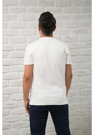 Paul Martin Slimfit Fit Bisiklet Yaka Rayon Kumaş Full Likralı T-shirt Beyaz