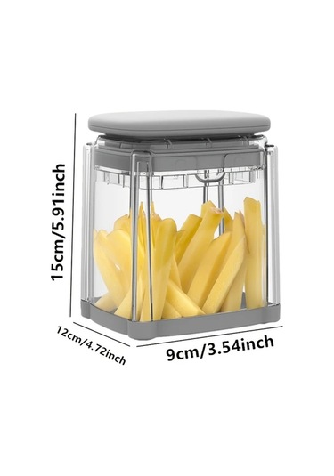 Xuweiwei Gri 1 Set 4 Dilim Sebzeli Cirpici Paslanmaz Celik Bicaklarla Cok Fonksiyonlu Mutfak Aracı Sebze Patates Sogan Meyve Ve Sebze Cirpma İcin Evde Yemek Pisirme 1 Parça