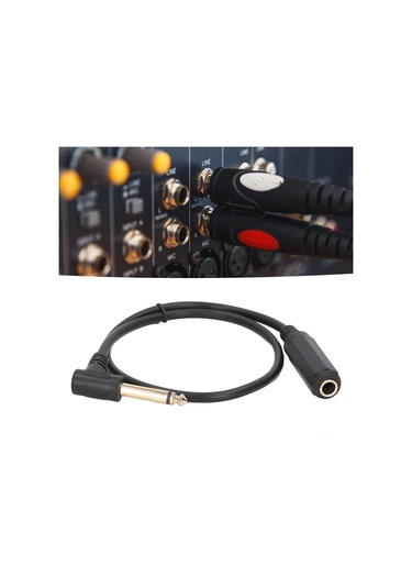 Ximistore9 0.5m Uzunlukta 6.35mm Mono 90 Açı Erkekden Dişeye Mikrofon/gitar Ses Transfer Kablosu - Etkili Aktarım, Dayanıklı Malzeme