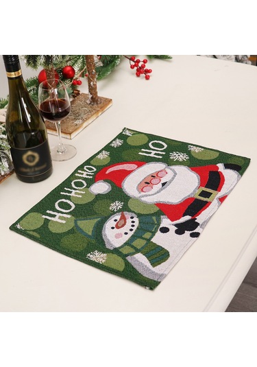 Neevoyu Noel Güneşi Desenli Isıya Dayanıklı Örgü Kumaş Yemek Masası Altlığı 43x33 Cm - Aile, Parti, Bar Kullanıma Uygun