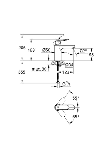 Grohe Eurosmart Cosmopolitan Lavabo Bataryası M-Boyut 23327000