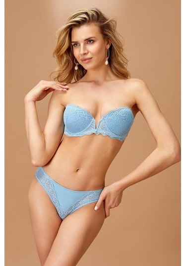 Nurteks Bayan Dantelli Destekli Straplez Sütyen Külot Takımı 4511 001