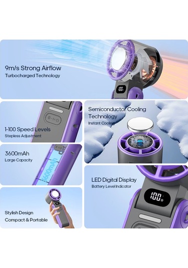 Liangmei Açık Katlanabilir Taşınabilir El Fanı Mini Soğutma Şarj