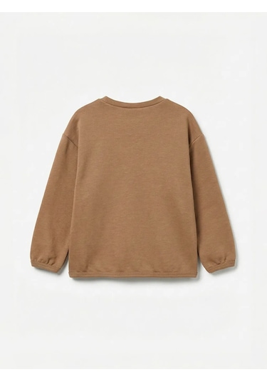 Lc Waikiki Kahverengi Baskılı Kız Bebek Sweatshirt