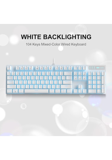 Magegee Mk-storm 104 Tuş Blue Switch Kablolu Türkçe Q Beyaz Gaming Klavye