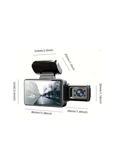 Willowhaven 3 Inç 1080p Çift Lens Araç Kamerası Dvr 32gb Tf Kart İçin Araç Ve Kamyon