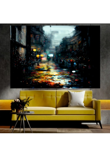 Sokak Manzaralı Sanatsal Dekoratif Duvar Tablosu
