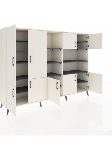 Hyperion Dolap 14 Raflı 9 Kapaklı 220x44x163 Aytaşı-aytaşı/antras Aytaşı-aytaşı/antrasit