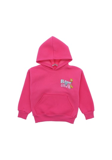 Arka Bl0om Grow Baskılı Üç İplik Sweatshırt Pembe