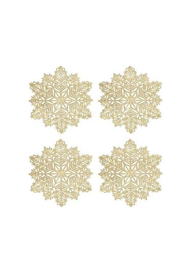 Kırmızı Masa Örtüsü & Süslemeler - Amerikan Altın Desenli Altın