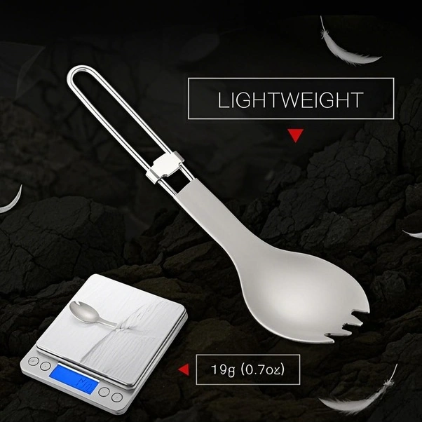 Fortunelane Tomshoo Ta8001 Titanyum Katlanır Çatal Kaşık - Kamp İçin Hafif Ve Dayanıklı, Çok Renkli Çok Renkli