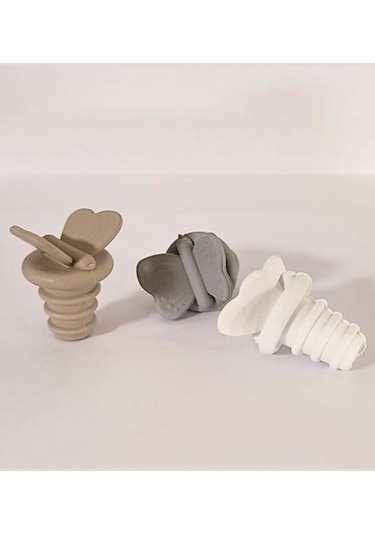 Flosoft Silikon Kelebek Şekilli Şişe Ucu, Damlatmaz Yağdanlık Tıpası 3 Adet