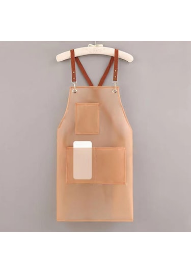 Homyl Pişirme Önlüğü Şef Yağ Geçirmez Önlük Çiçekçi Pembe Çoklu Cepler