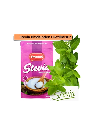 Sweetwell Stevia Prebiyotik Lifli Toz Tatlandırıcı 500 G x 3 Adet