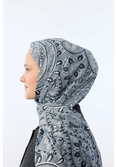 Mirsoy Scarf Mirayze Etnik Desen Şal Gri