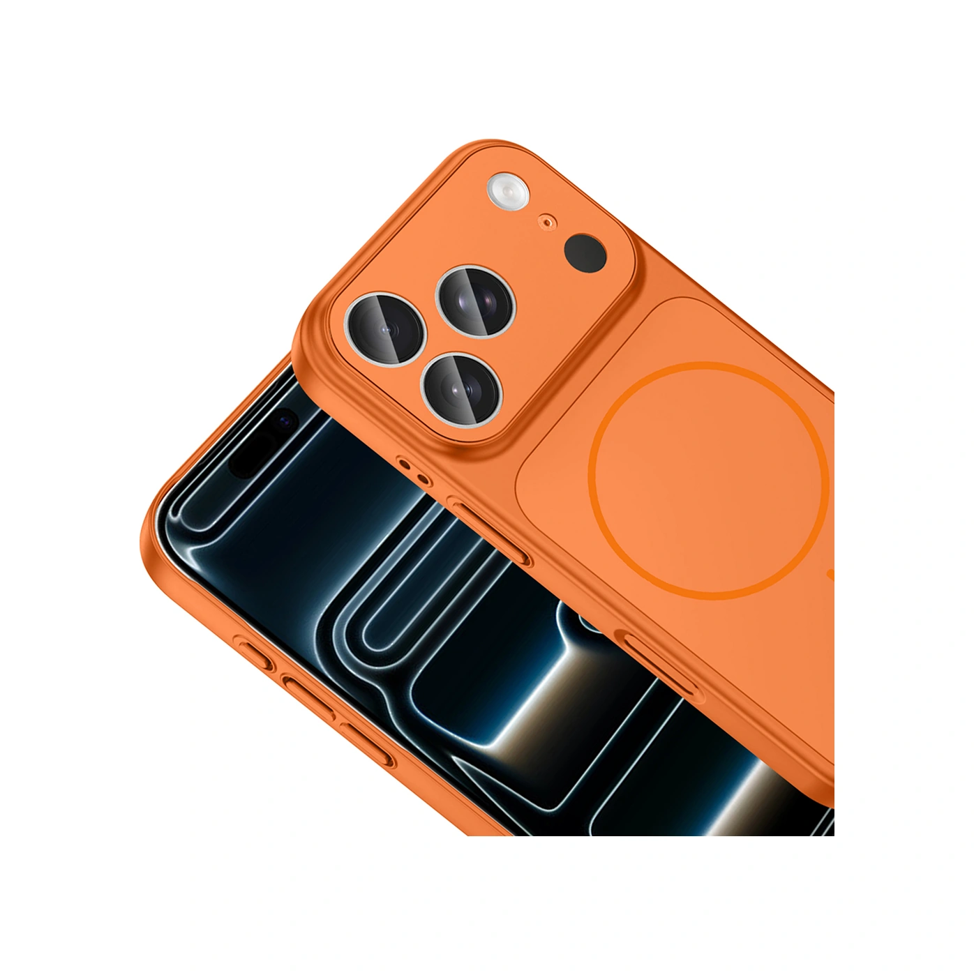 İphone 17 Pro Kılıf M-safe Şarj Özellikli Kamera Korumalı Formen Kılıf Turuncu