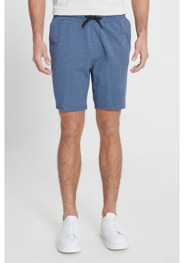 Ac&Co / Altınyıldız Classics Erkek Indıgo Melanj Standart Fit Normal Kesim Pamuklu Rahat Örme Şort