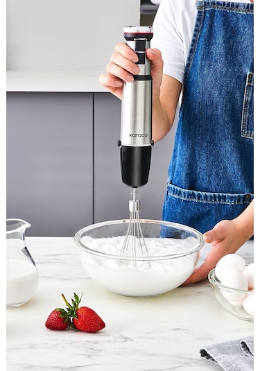 Karaca 9637B Quick Mix Hız Ayarlı 1300W El Blender Set Inox