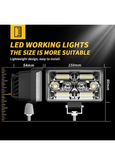 Off Road Delici Spotled 4 İnç 130 W Beyaz Sarı Çalışma Lambası