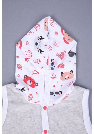 Babyhola Kız Erkek Bebek Kapüşonlu Kadife Cepli Yelek 3297 001