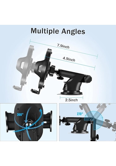 Vakumlu Uzayan Araç Içi Telefon Tutucu Ayarlanabilir Akrobat